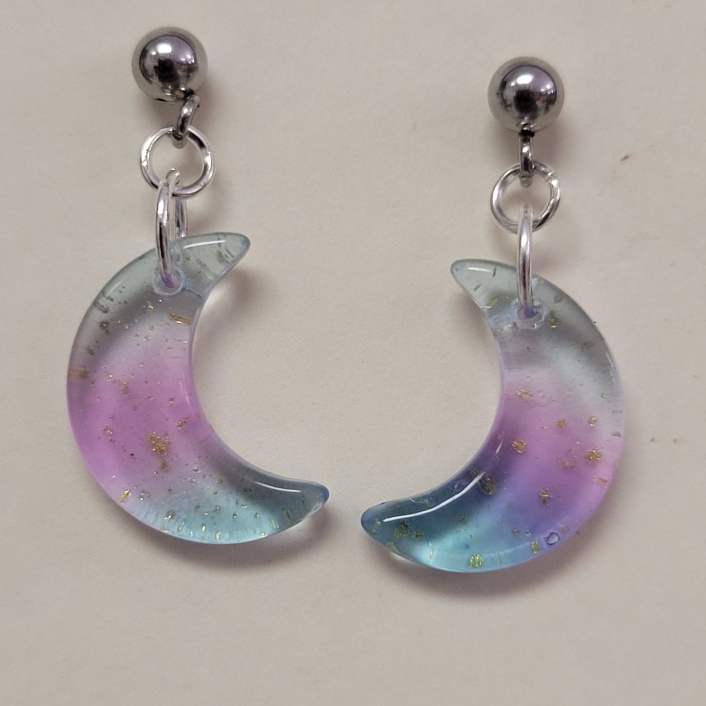 Glass Moon Earrings