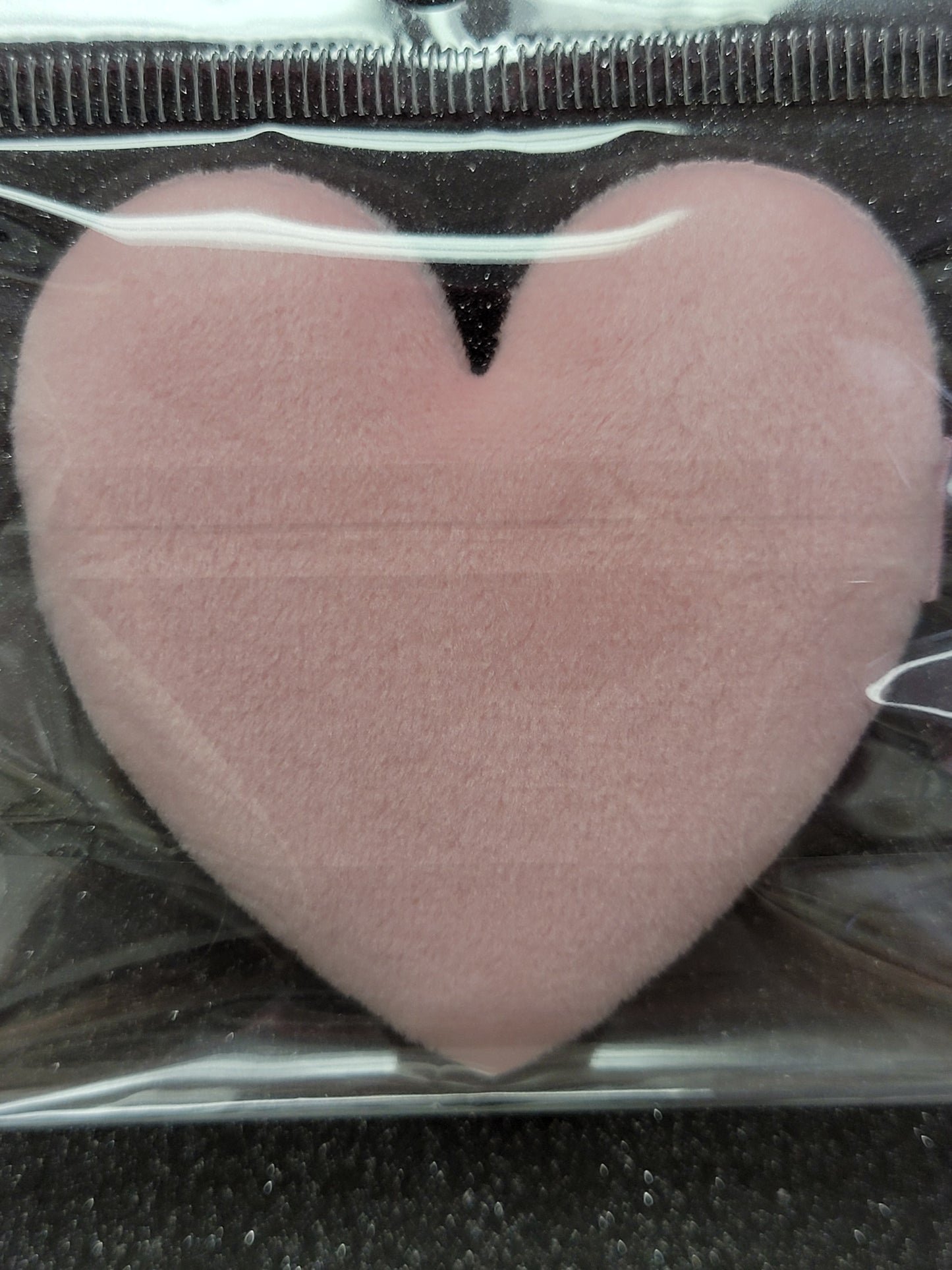Pink Velvet Heart Shaped Powder Puff