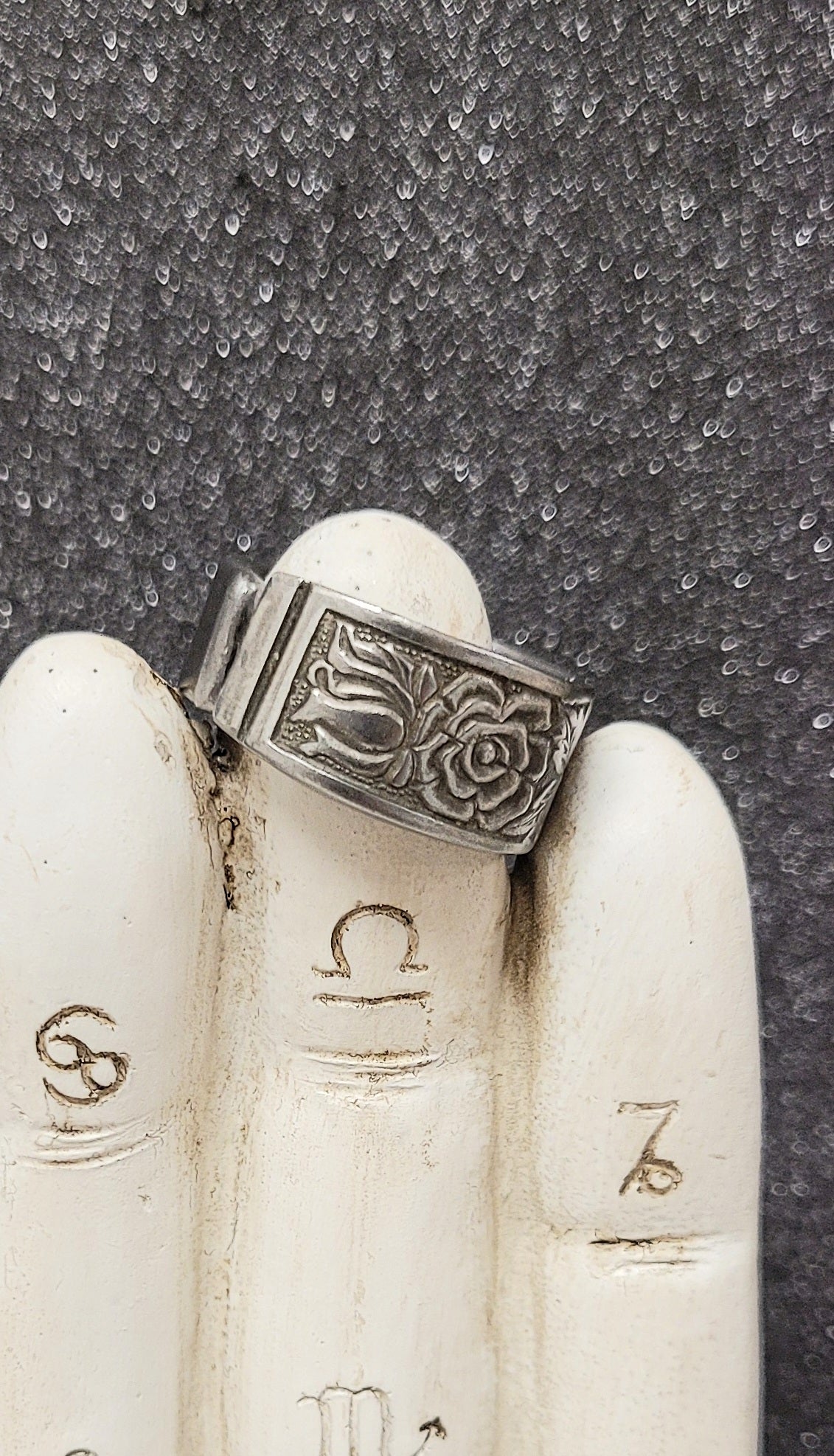Upcycled stainless steel ring