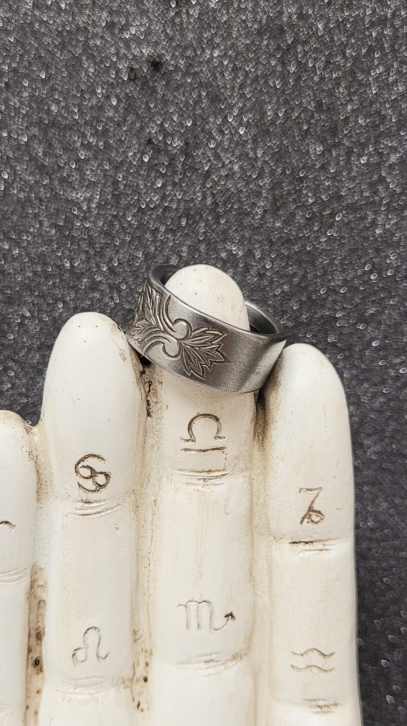 Upcycled stainless steel ring