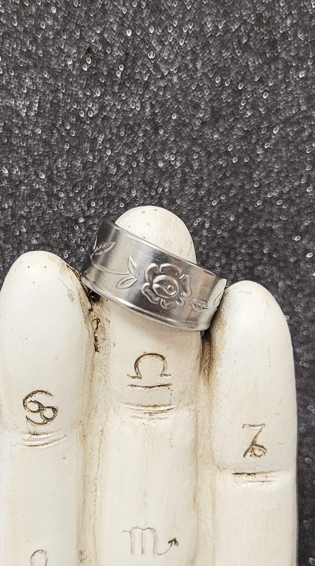 Upcycled stainless steel ring