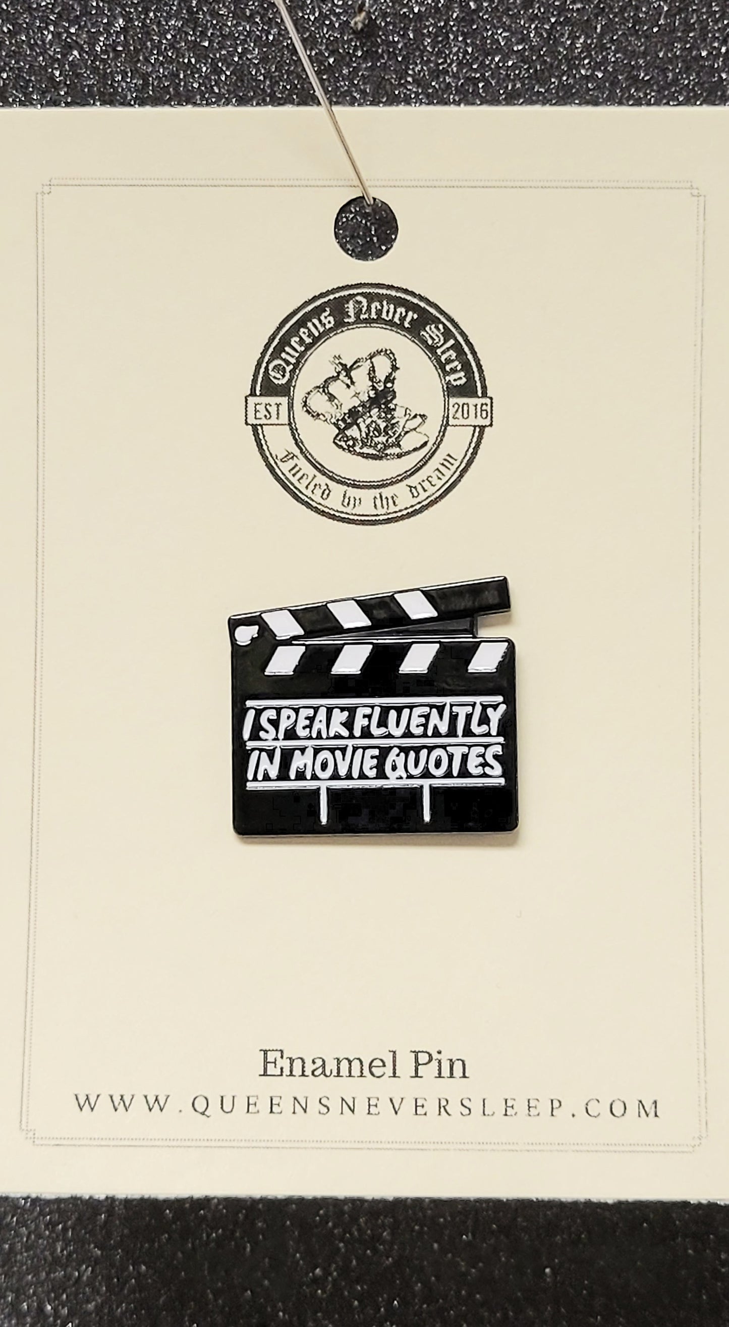 I speak fluently in movie quotes enamel pin