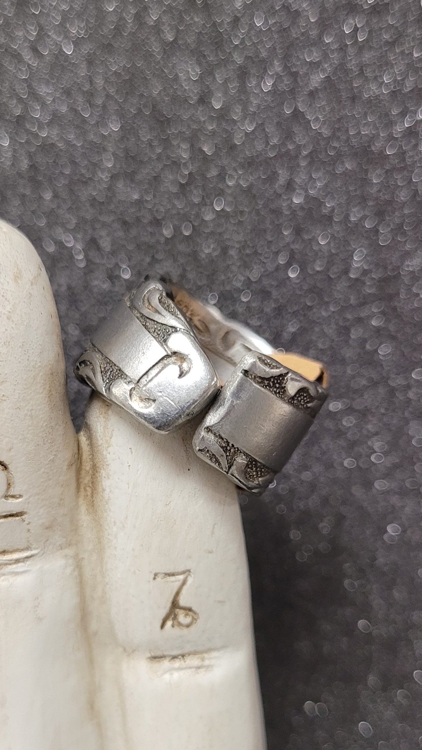 Floral And Filigree Upcycled Stainless Steel Ring