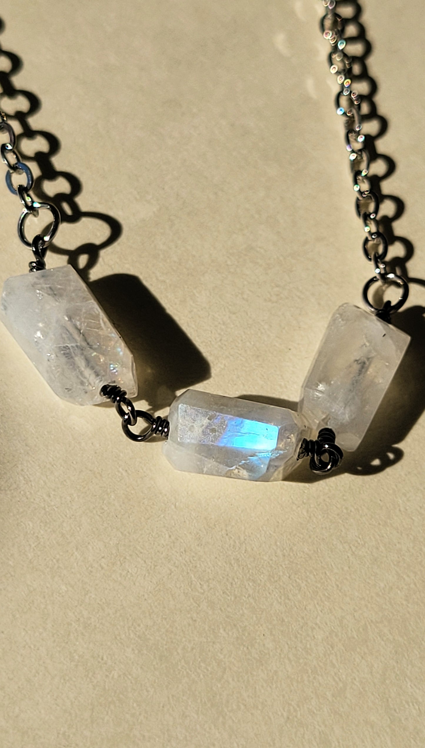 Raw Natural Moonstone Necklace