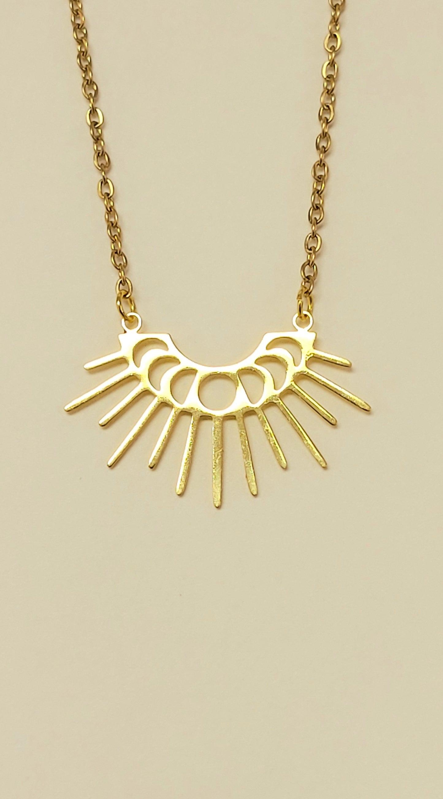 Silver Or Gold Moon Phase Necklace