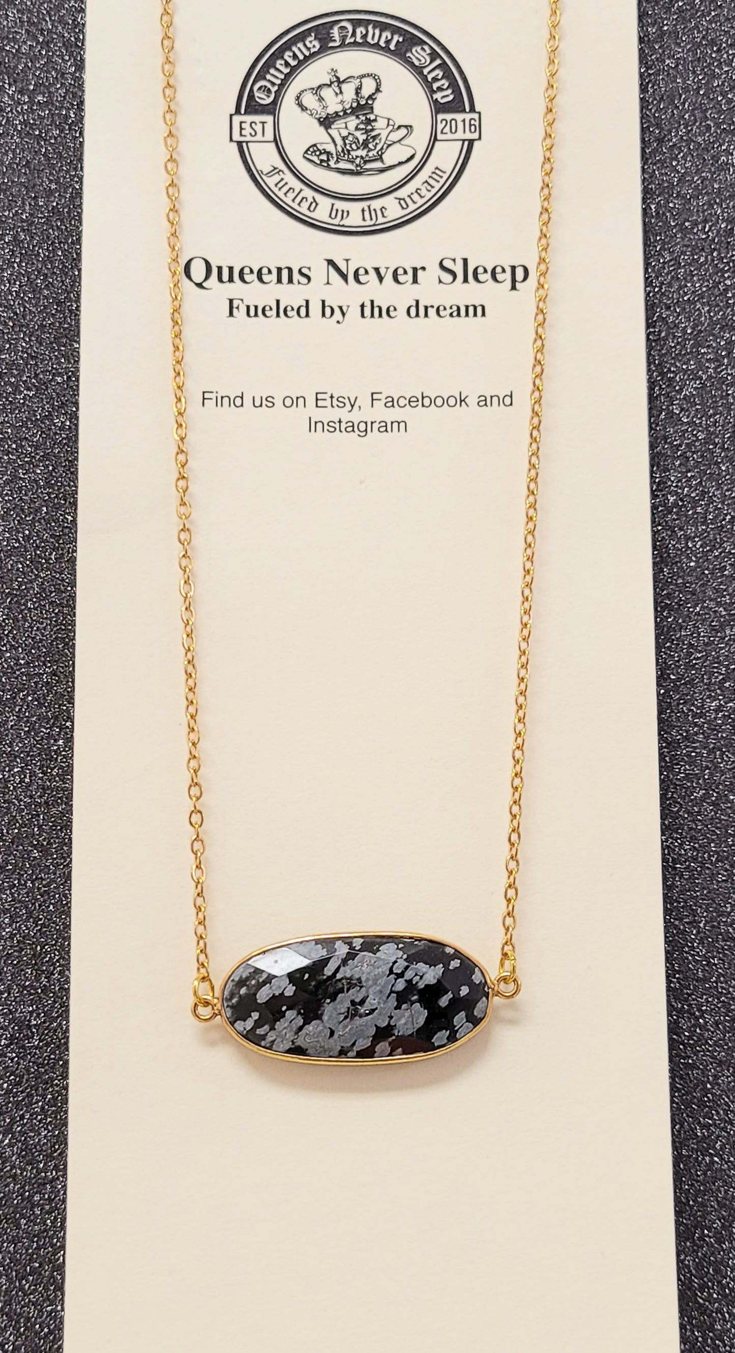 Spotted Obsidian Pendant Necklace