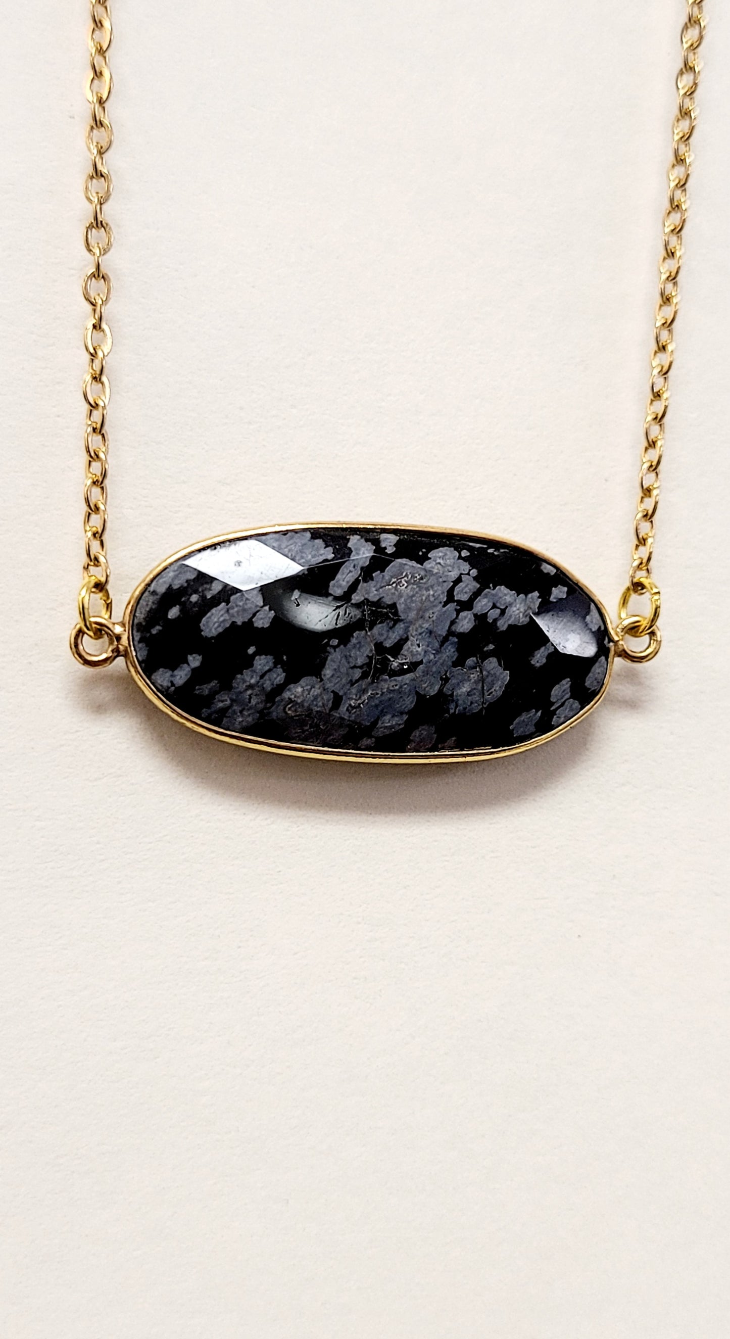 Spotted Obsidian Pendant Necklace