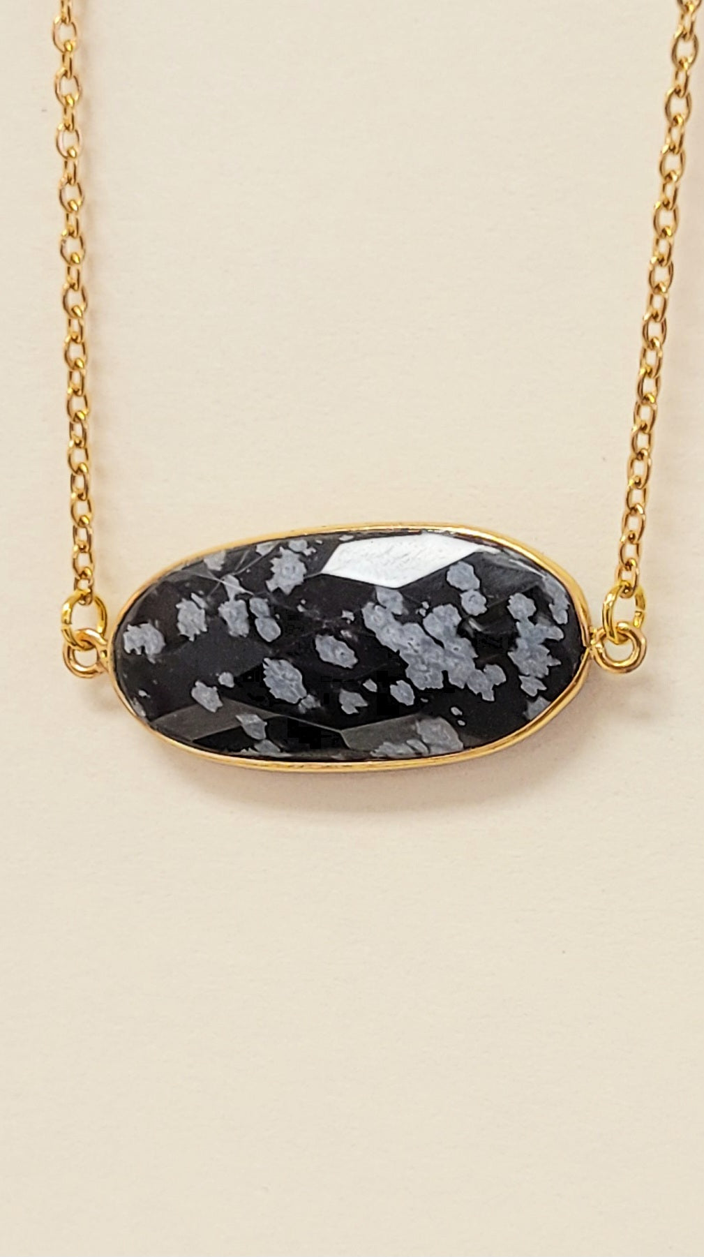 Spotted Obsidian Pendant Necklace