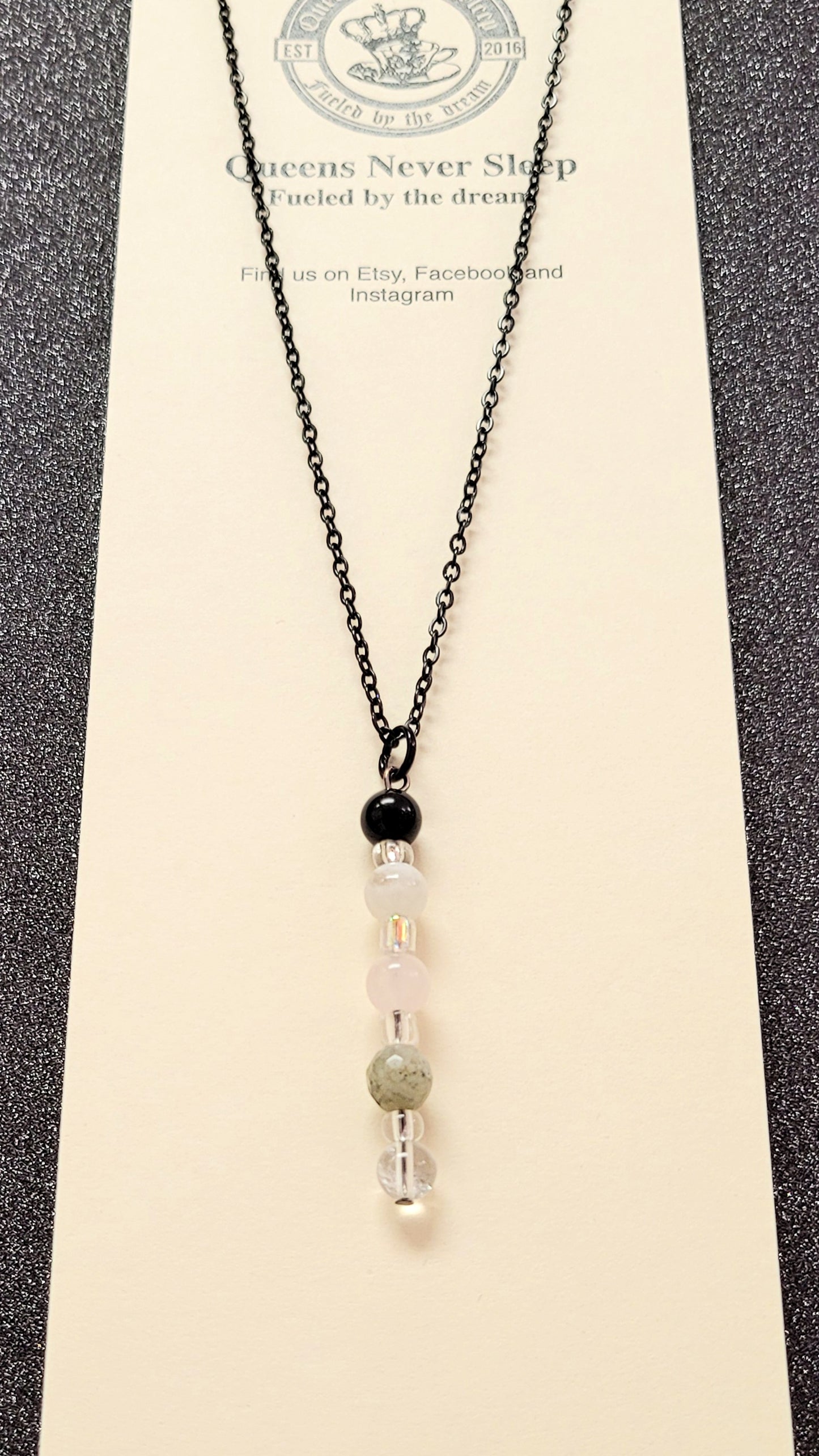 Empath Protection Crystal Stack Necklace.
