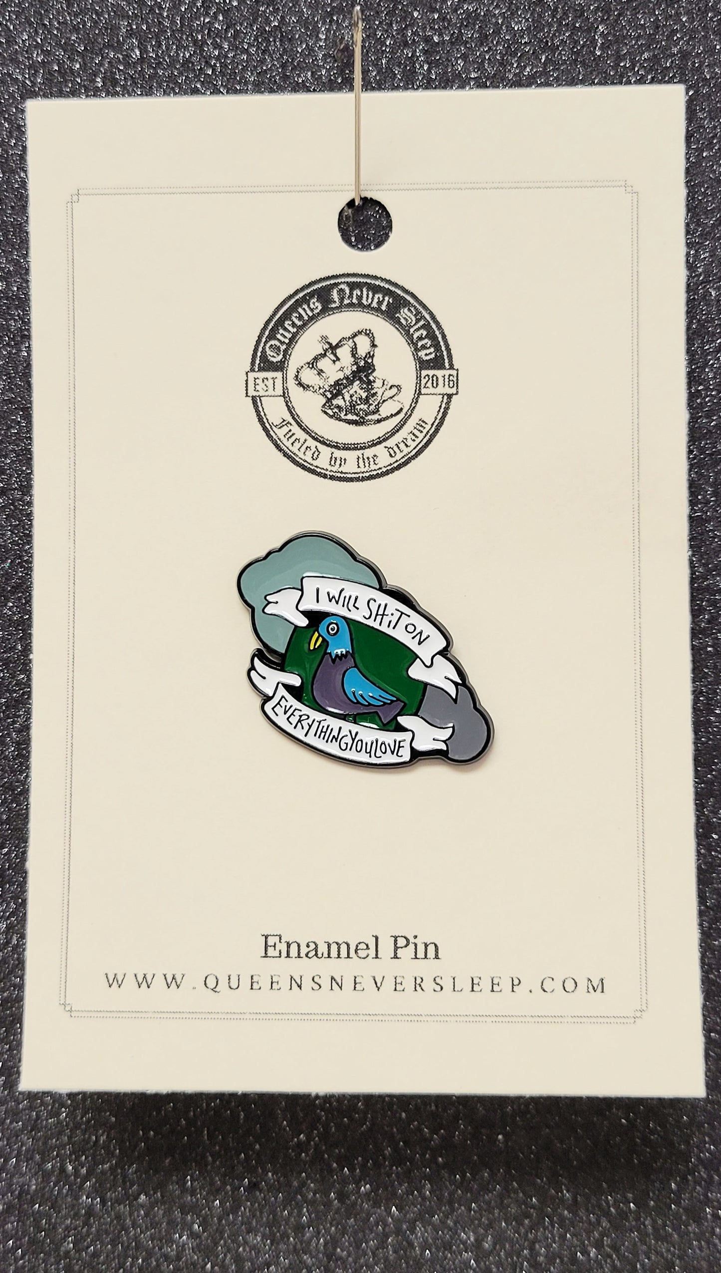 Threatening Pigeon Enamel Pin