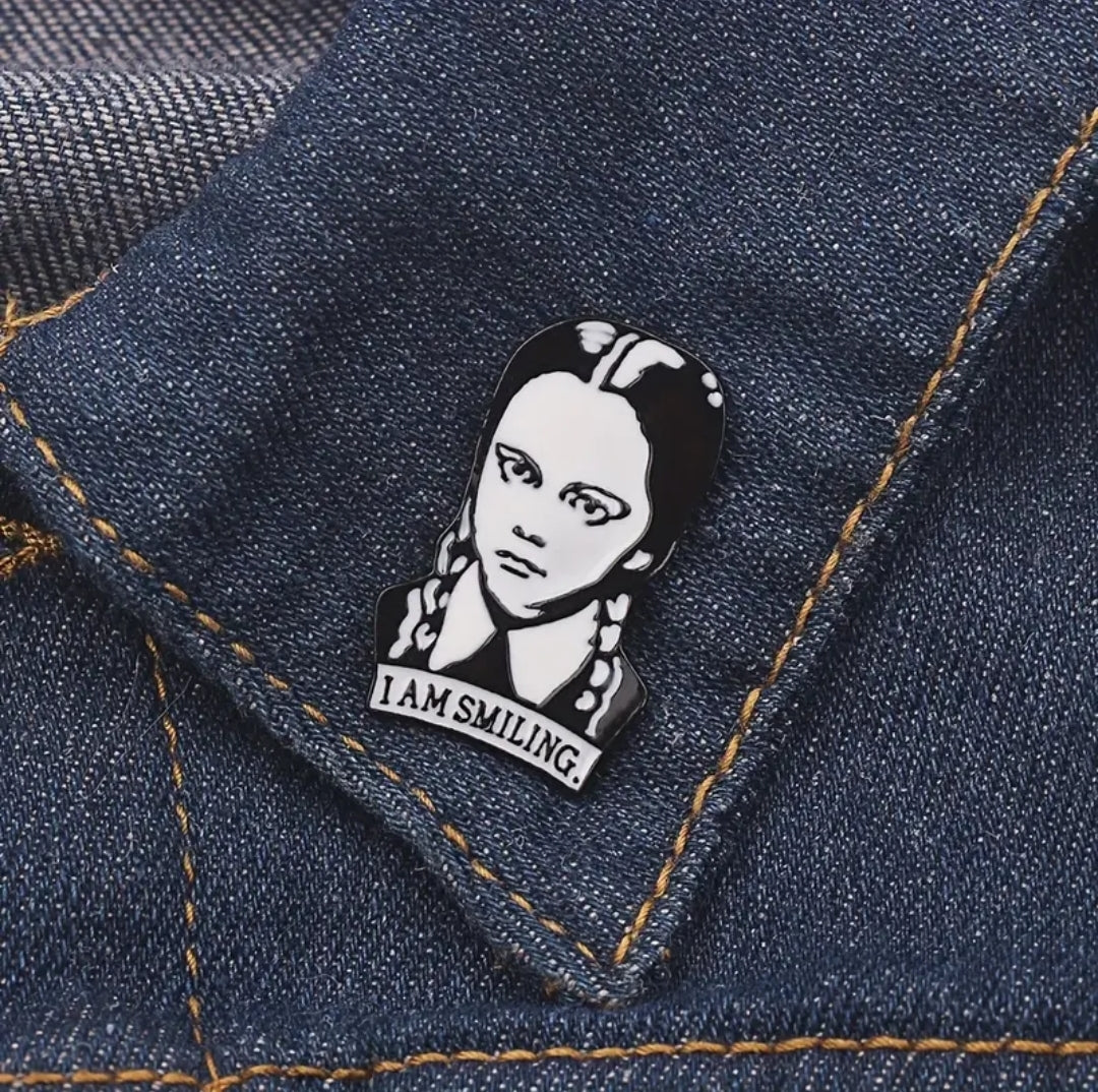 Wednesday Adams I Am Smiling Enamel Pin