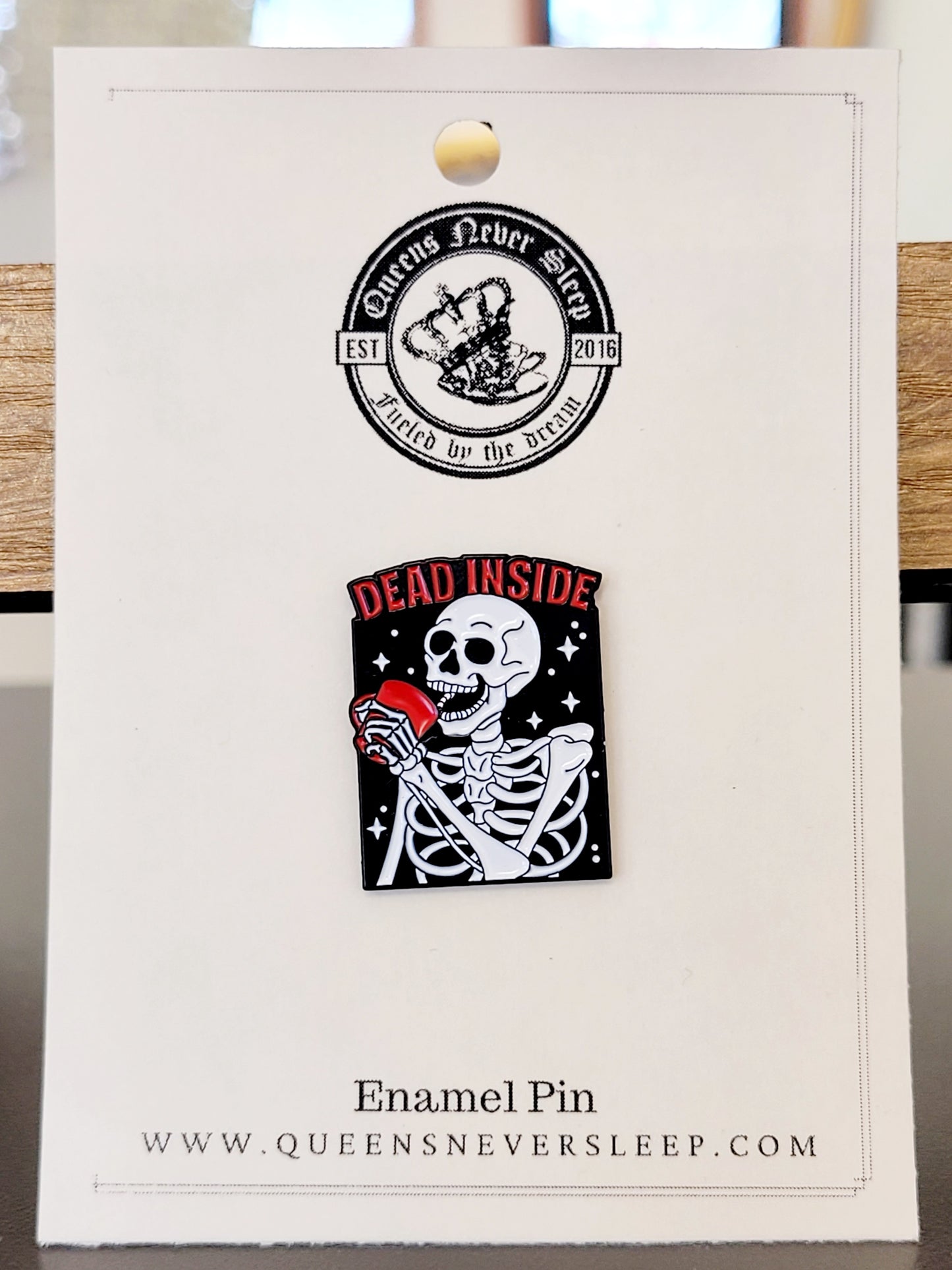 Dead Inside Skeleton Enamel Pin