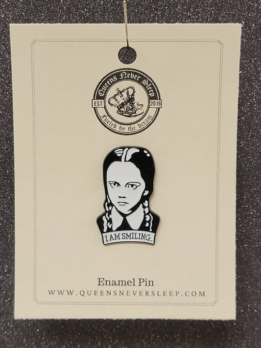 Wednesday Adams I Am Smiling Enamel Pin