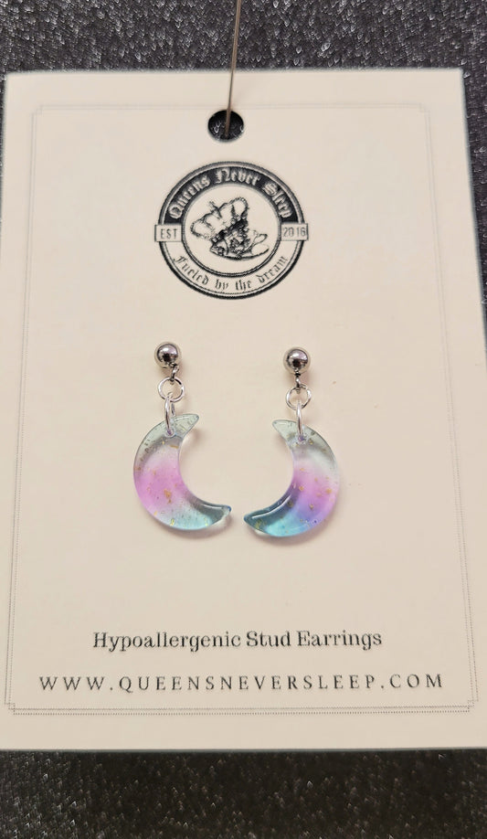 Glass Moon Earrings