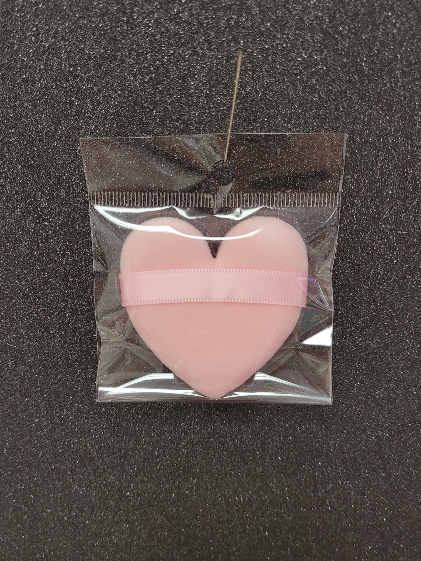 Pink Velvet Heart Shaped Powder Puff