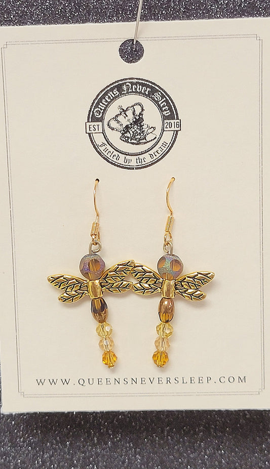 Beaded Dragonfly Earrings