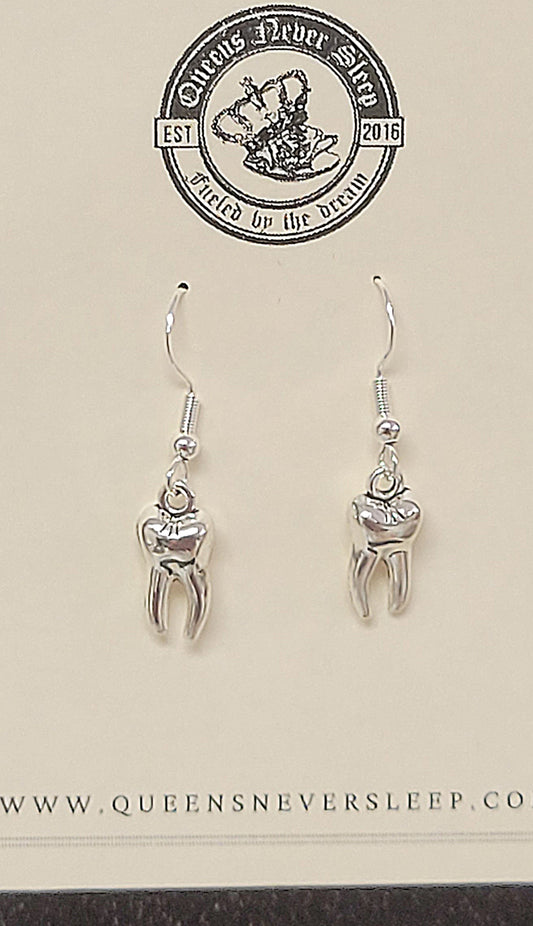 Bright Silver Tooth Earrings