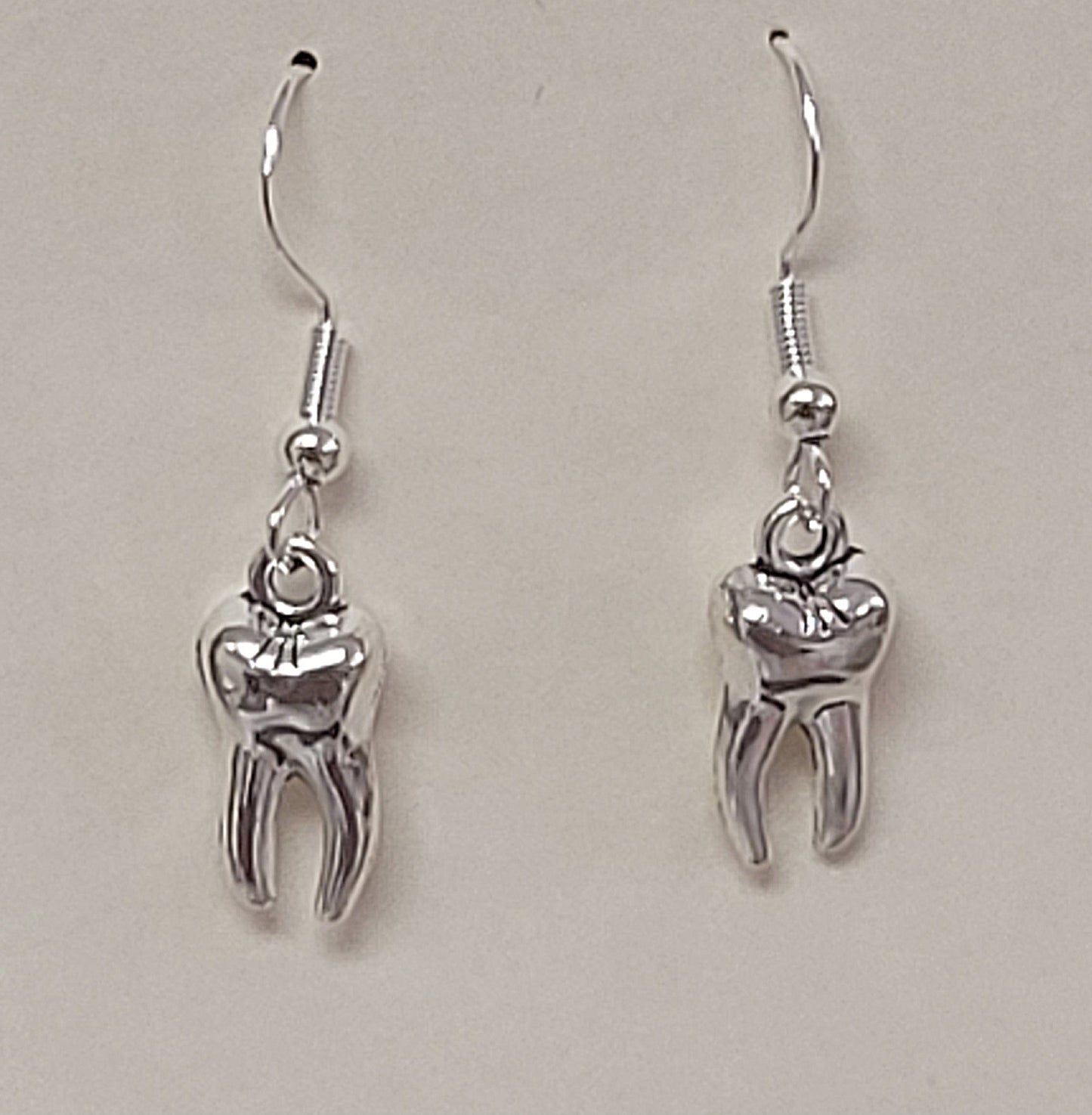 Bright Silver Tooth Earrings