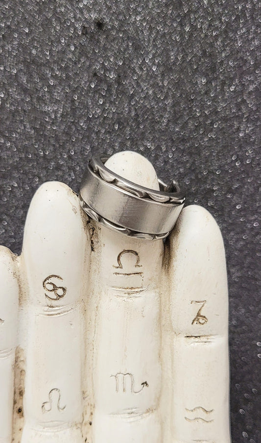 Upcycled stainless steel ring