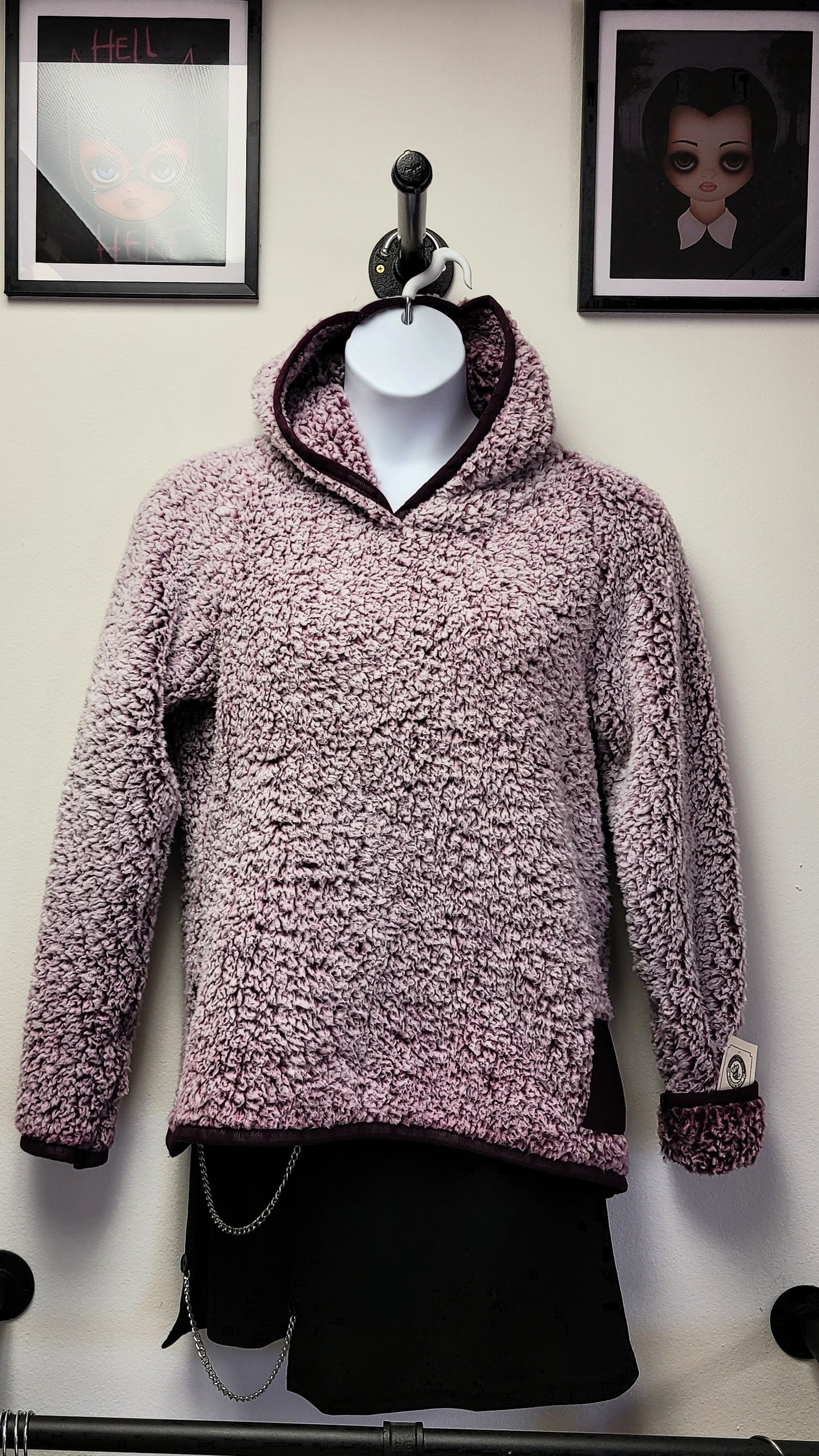 Upcycled purple sherpa pink brand blanket hoodie