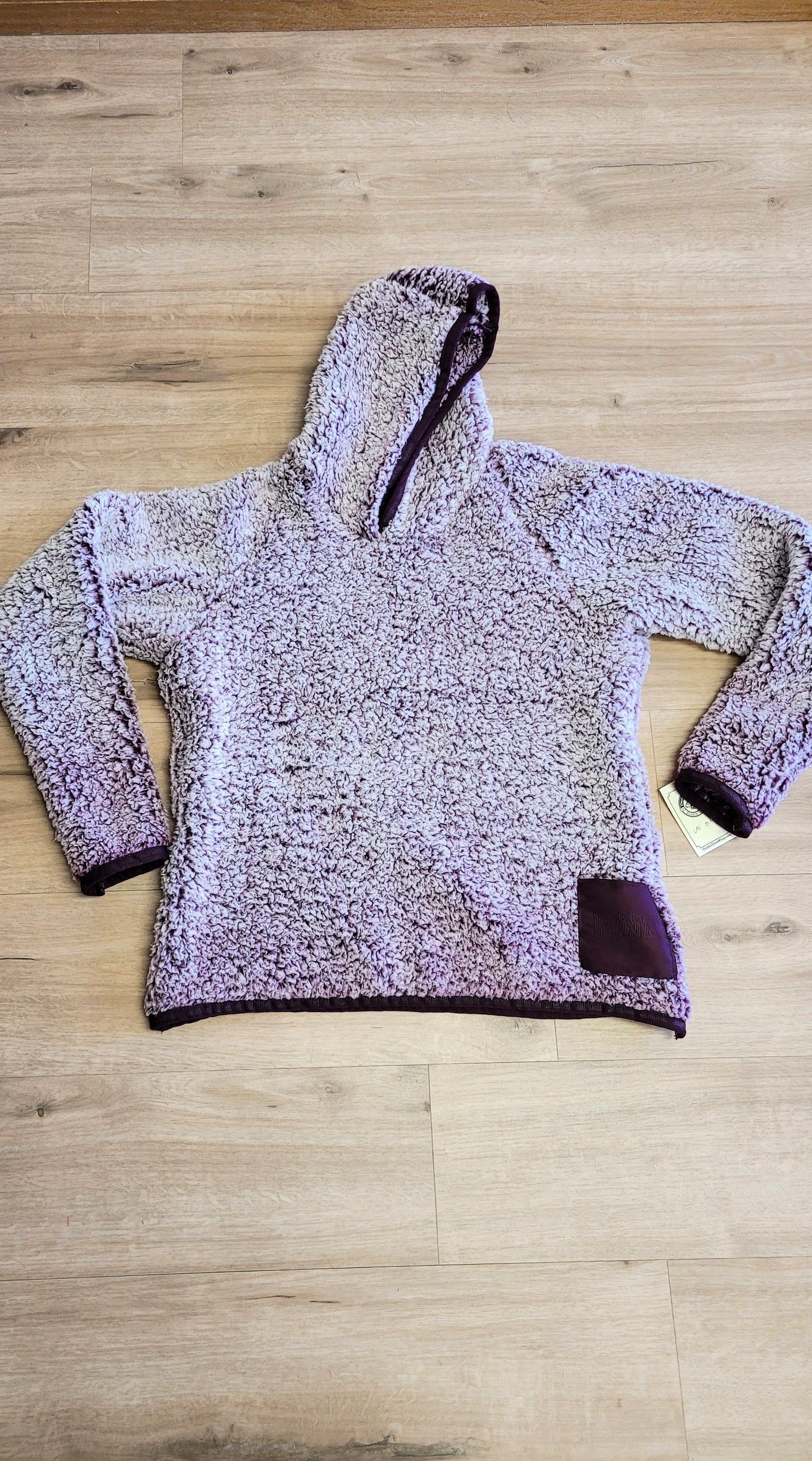 Upcycled purple sherpa pink brand blanket hoodie