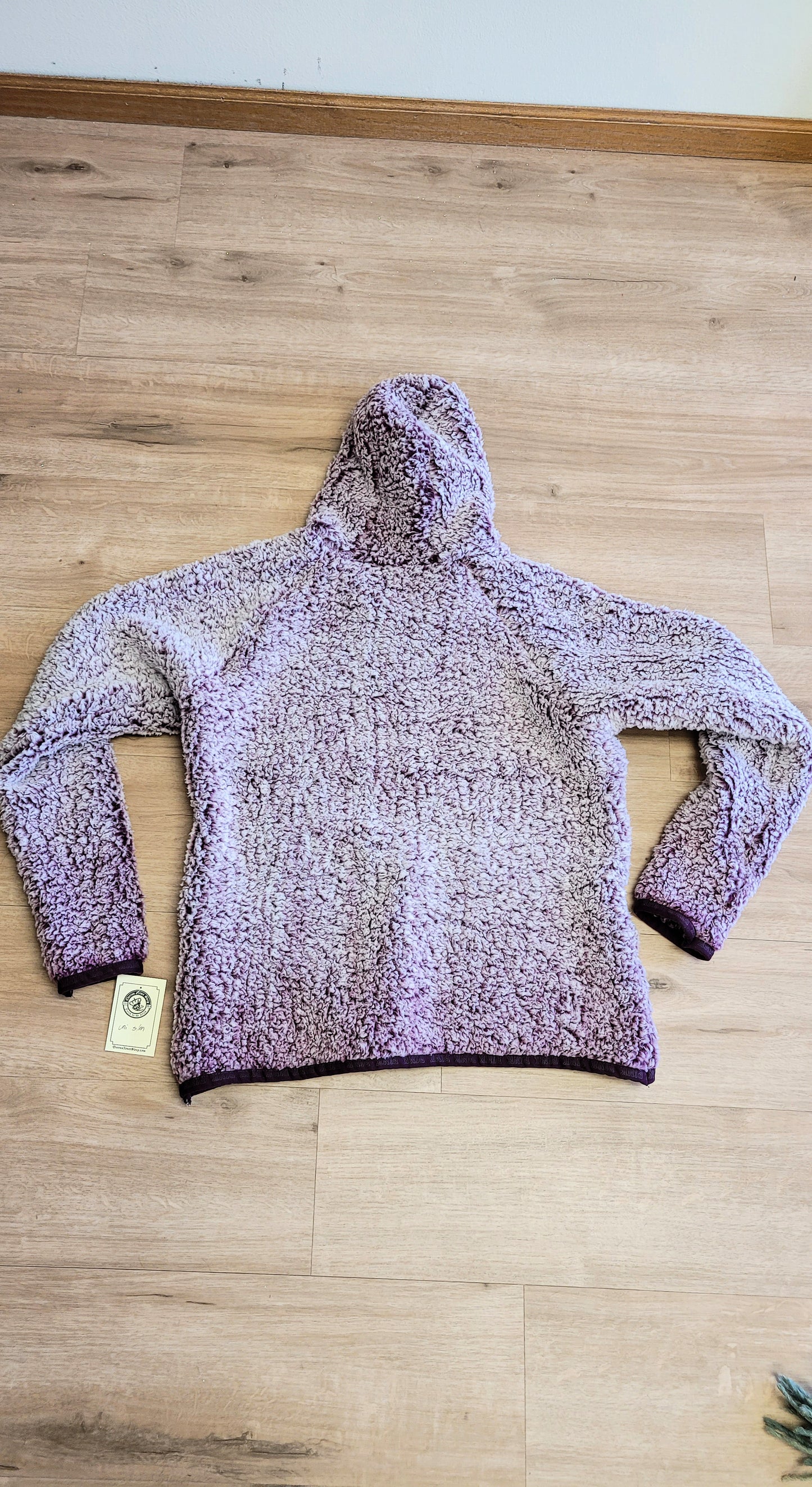 Upcycled purple sherpa pink brand blanket hoodie