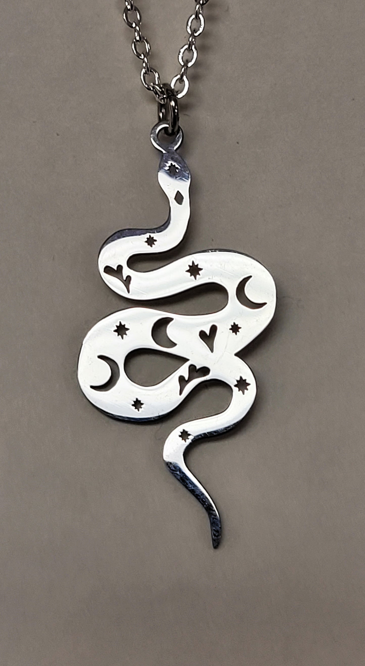 Gold Or Silver Celestial Snake Necklace