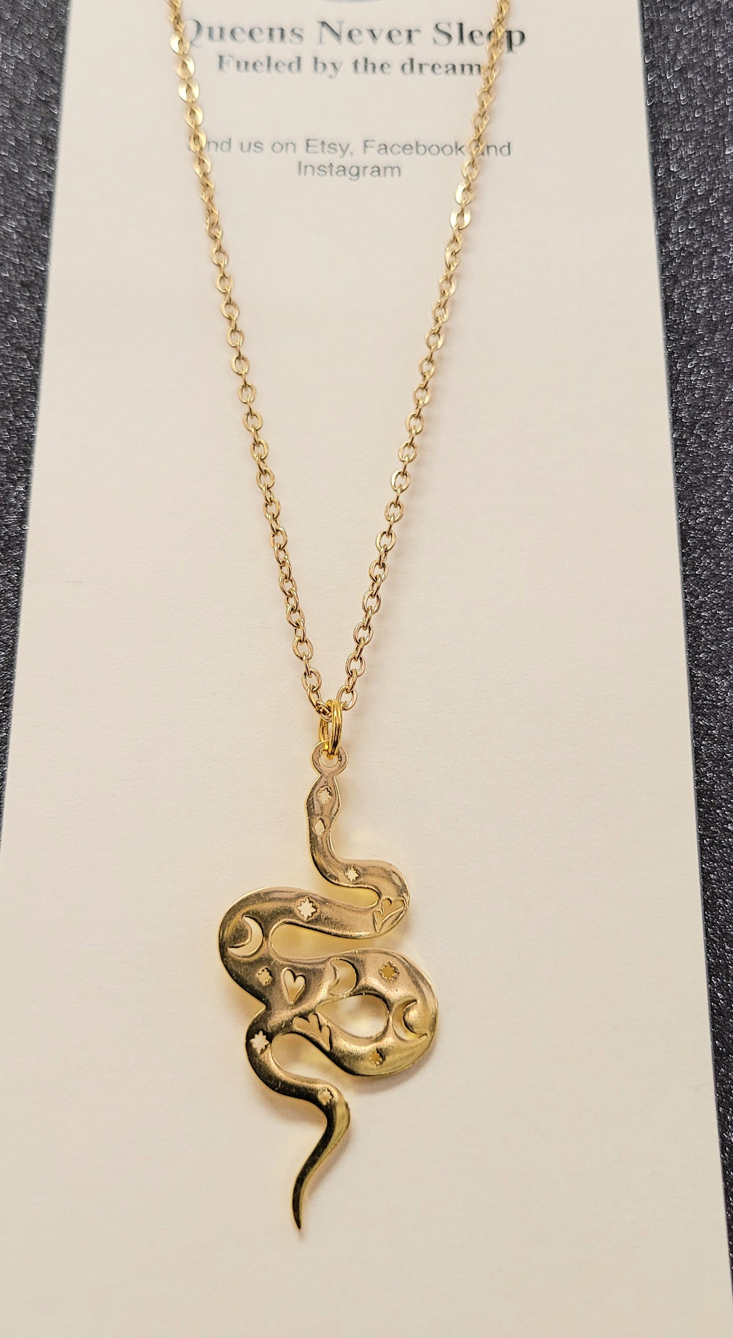 Gold Or Silver Celestial Snake Necklace