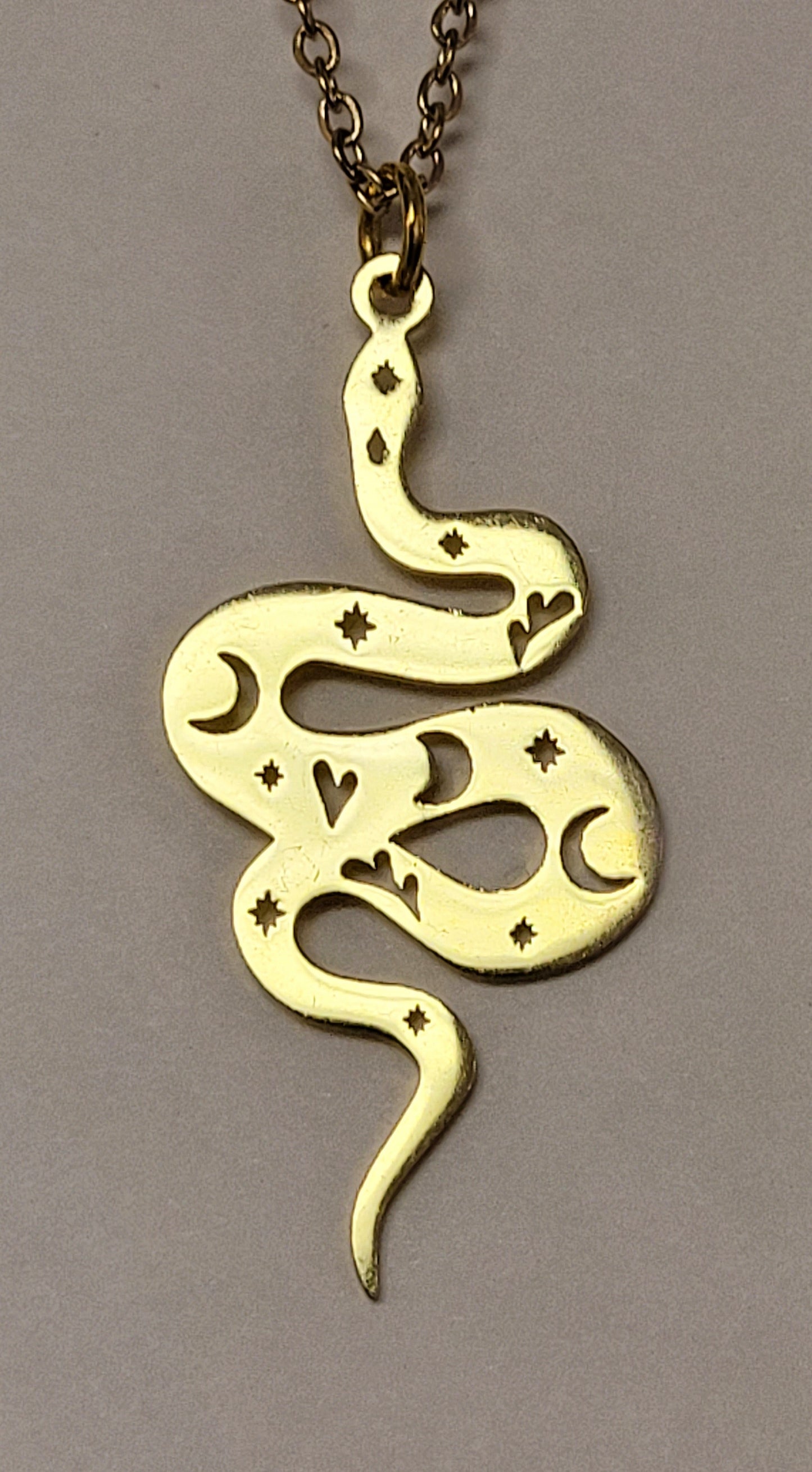 Gold Or Silver Celestial Snake Necklace