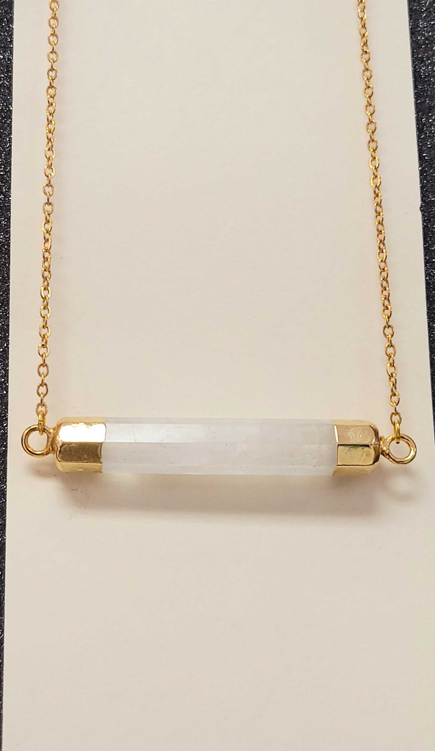 Clear Quartz Bar Necklace