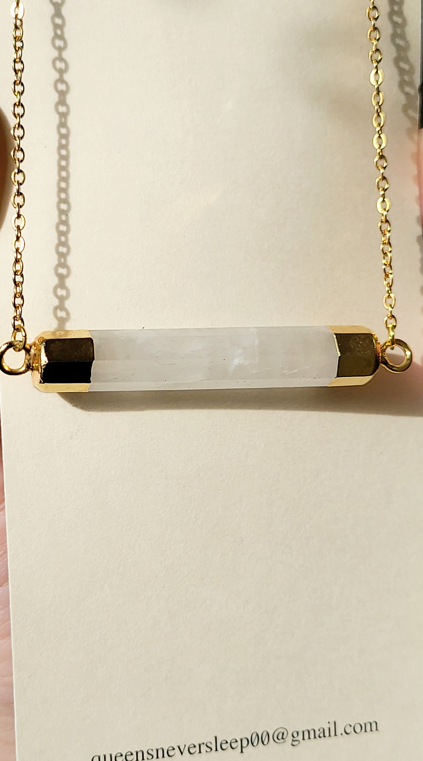 Clear Quartz Bar Necklace