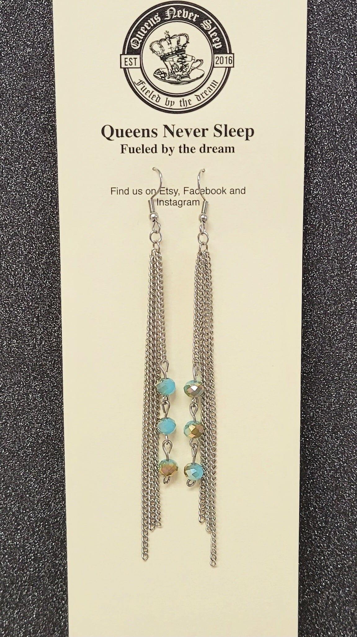 Silver With Gold Detailed Turquoise Bead Shoulder Duster Earrings