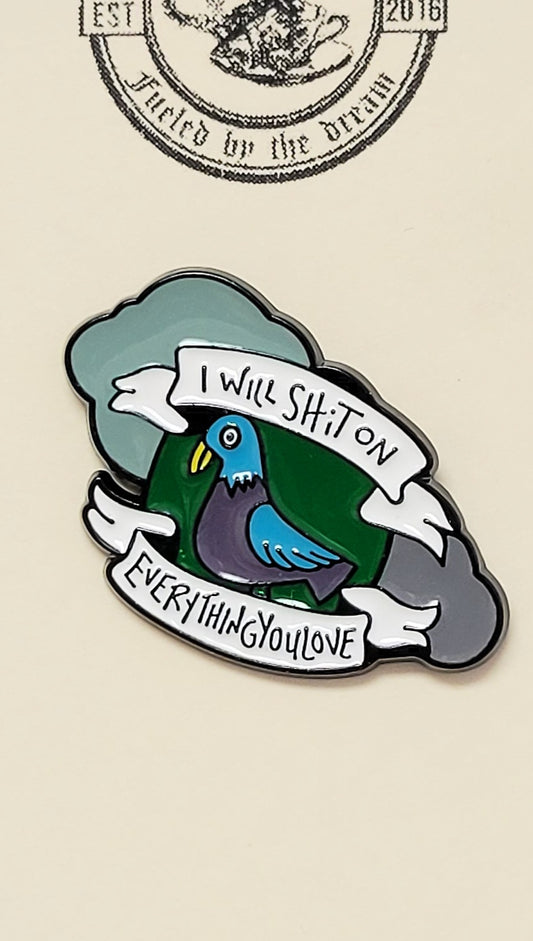 Threatening Pigeon Enamel Pin