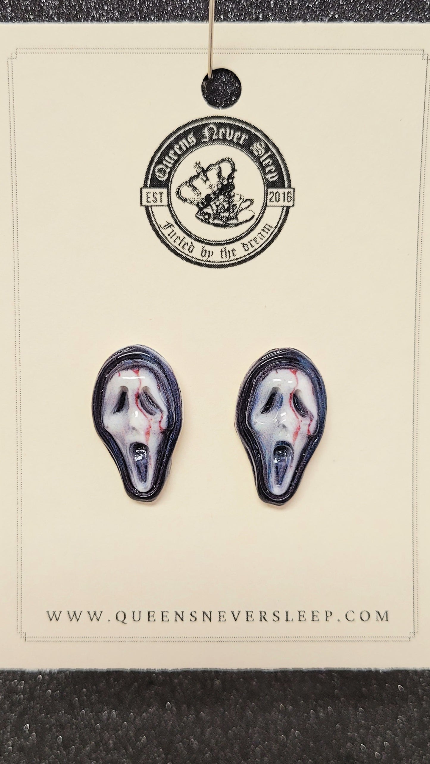 Bloody Ghost Face Killer Acrylic Stud Earring