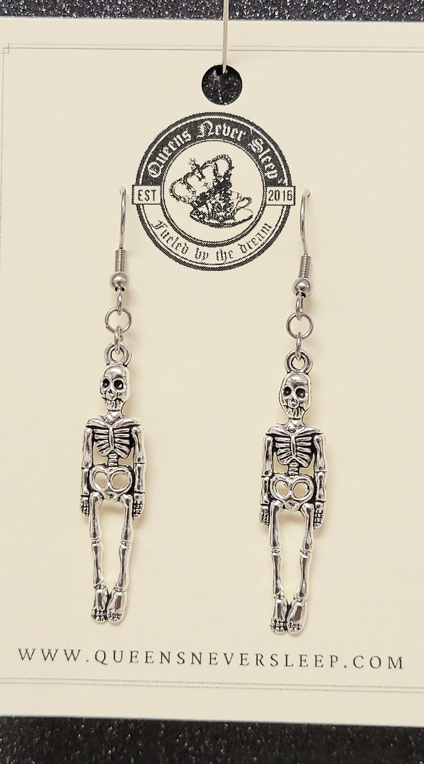 Silver Skelton Earrings