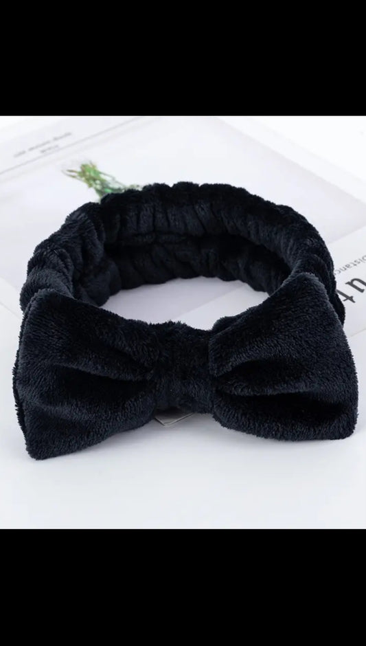 Black micro fleece skincare headband