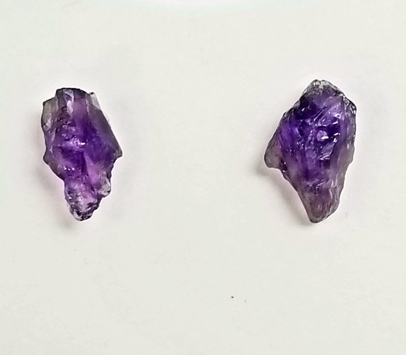 Raw Amethyst Chip Stud Earring