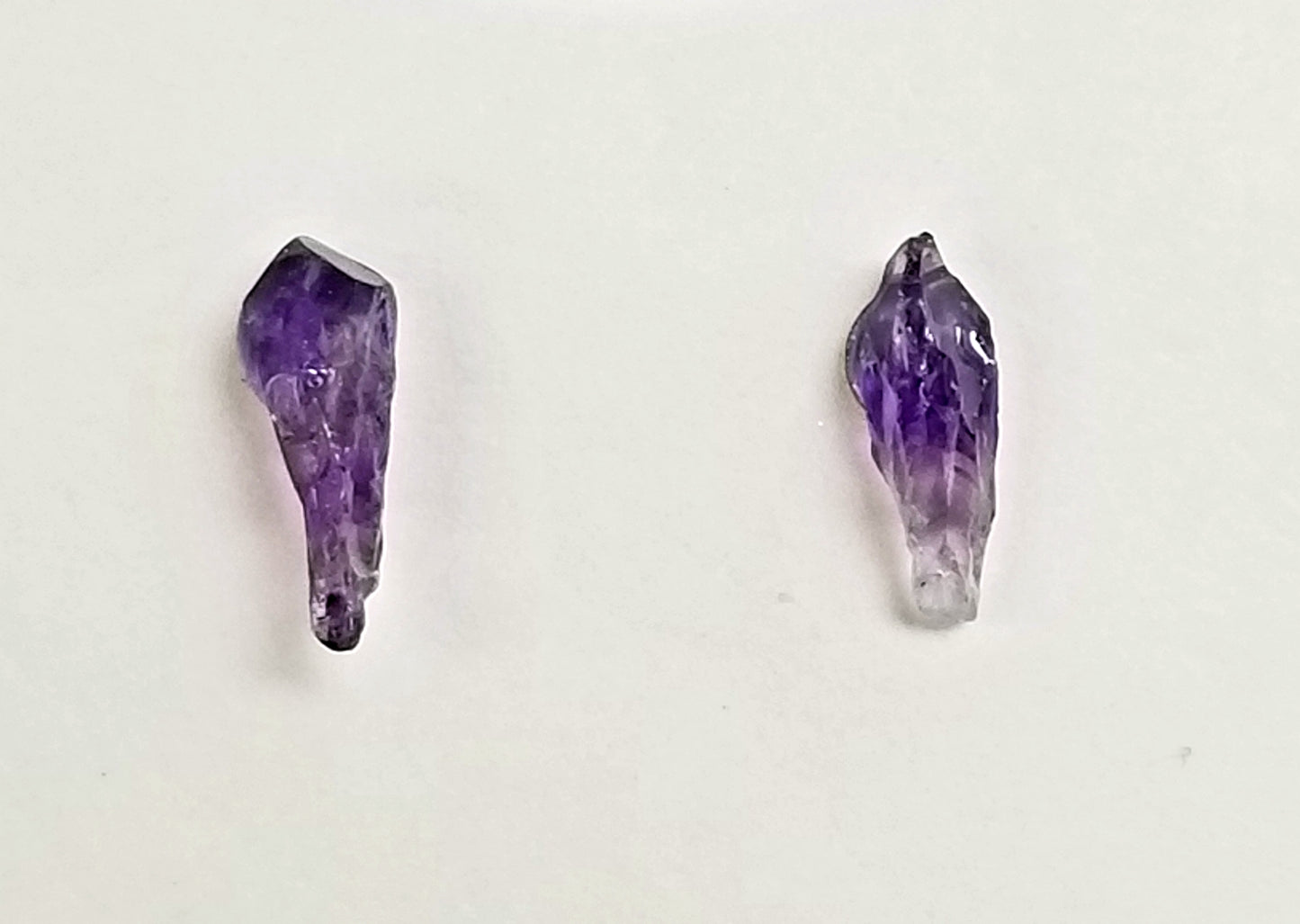 Raw Amethyst Chip Stud Earring