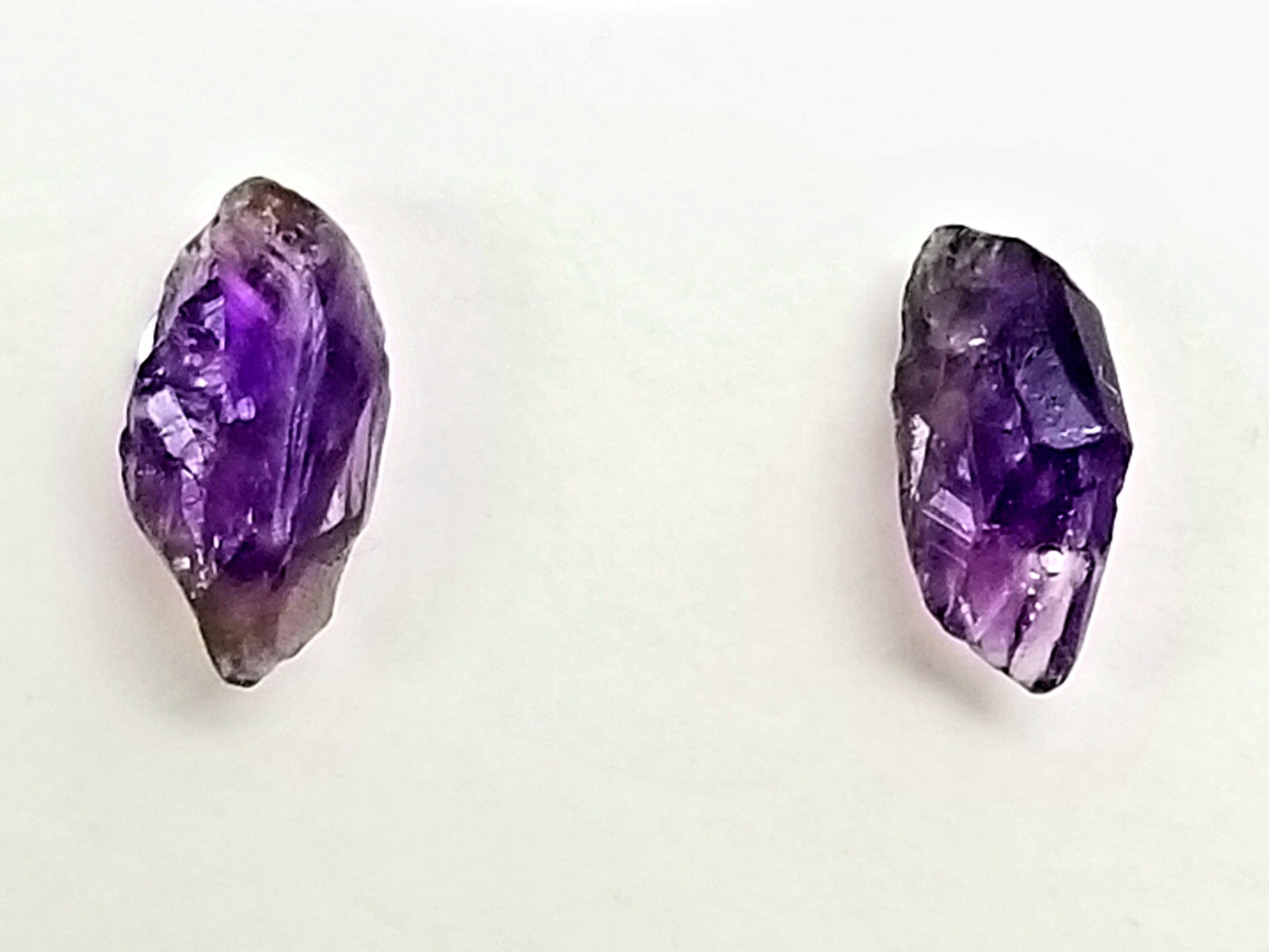 Raw Amethyst Chip Stud Earring