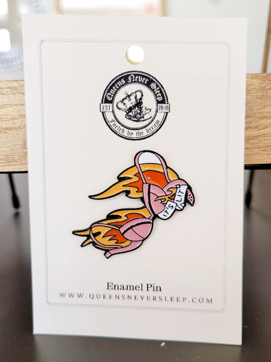 It's Lit Burning Bra Enamel Pin